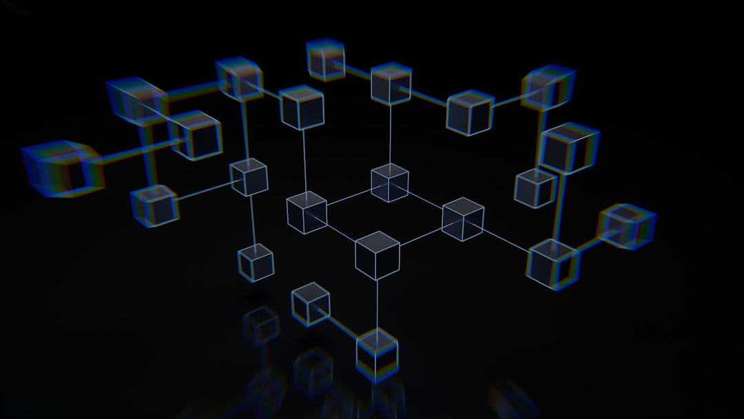 Connected blocks forming a network — representing how an evidence map connects courses, indicators, and evidence