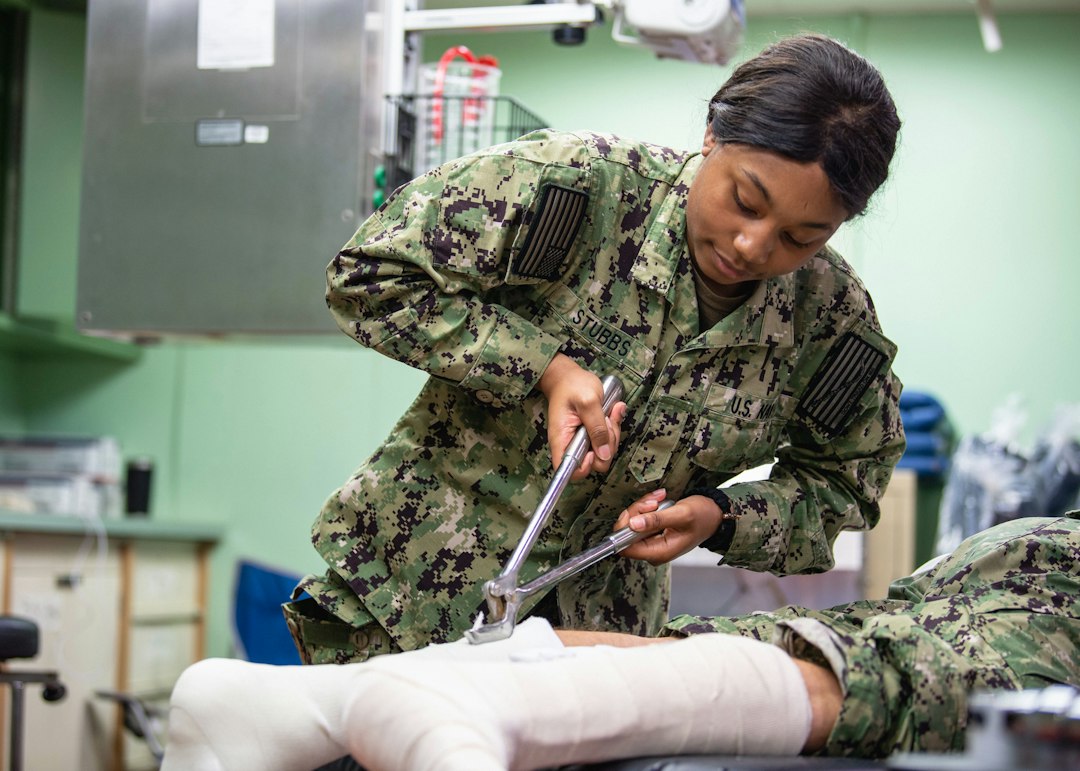 Trainee practicing clinical skills during hands-on skills training